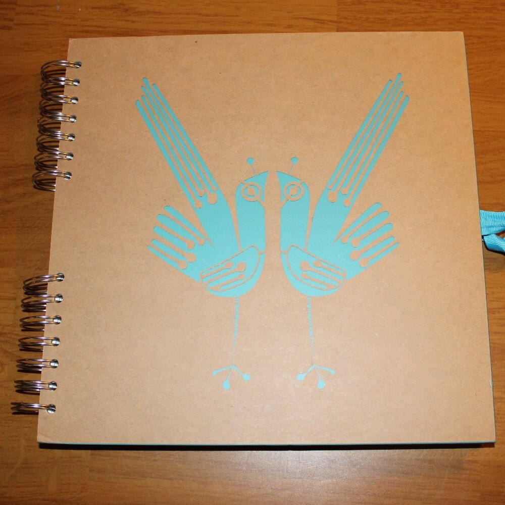 Paperchase Square Kraft Scrapbook Folk Art Bird 10x10 Wirebound Crafts NWT